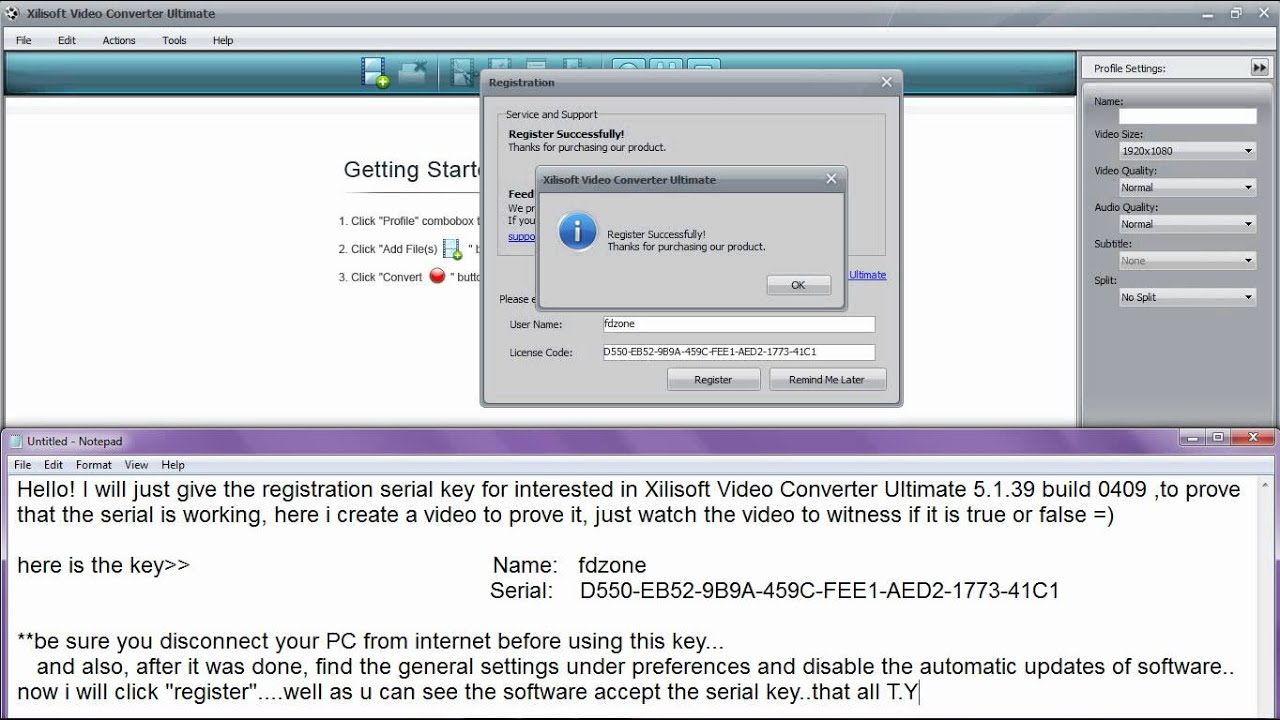 Xilisoft Video Converter Serial Key 7.7.2